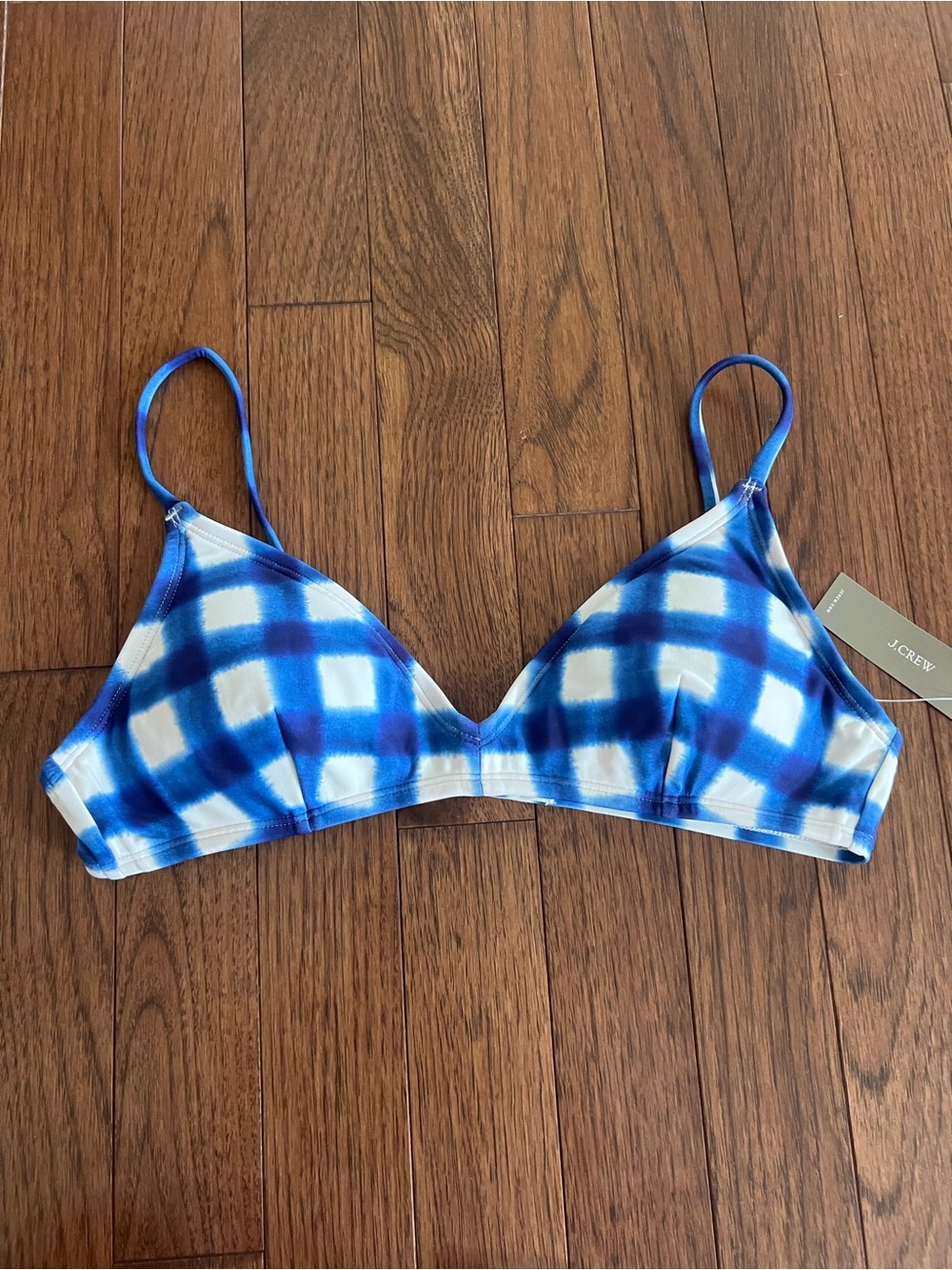 J. Crew Blue French Bikini Top